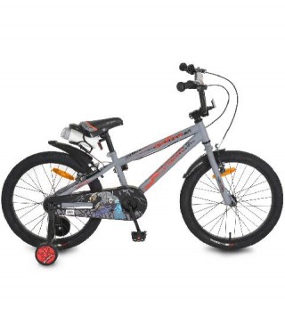 Детски велосипед 20 цола BYOX Master - Сив (със снижена рамка и бутилка за вода)