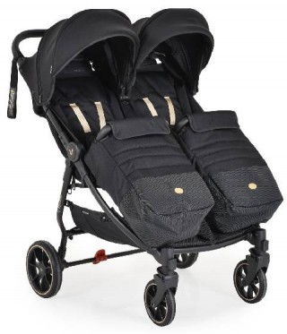 Бебешка количка за близнаци Cangaroo 2Gether Modern - Black