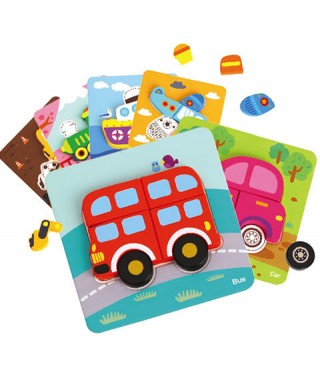Дървен 3D пъзел 6 в 1 Transportation TL635