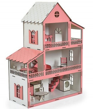 Дървена къща за кукли Moni Toys Lilly