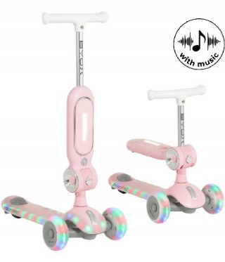 Детска тротинетка 2в1 със светещи колела Byox StreetPro pink