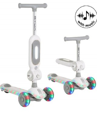Детска тротинетка 2в1 със светещи колела Byox StreetPro grey