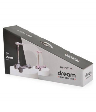 Детска тротинетка с LED колела и фар Dream Pink