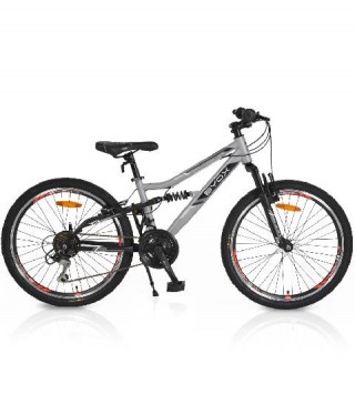 Детски велосипед 24 цола BYOX Adventura - Сив, Full Suspension