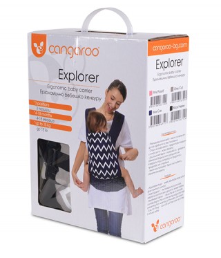 Ергономично кенгуру за бебе Explorer сив