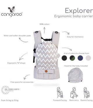 Ергономично кенгуру за бебе Explorer черен
