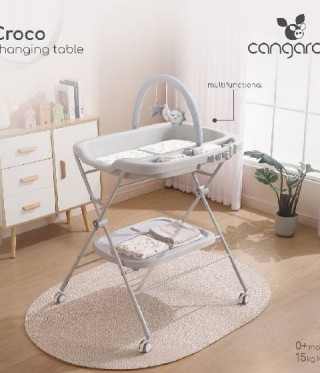 Мултифункционална маса за повиване Croco сив