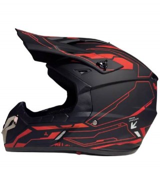 Мото каска FGN за Off-Road размер 59-60 см, цвят черен/червен