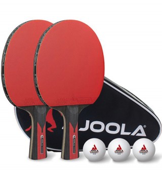 Комплект за тенис на маса JOOLA Duo Carbon - 2 карбонови ракети и 3 топчета Tournament***