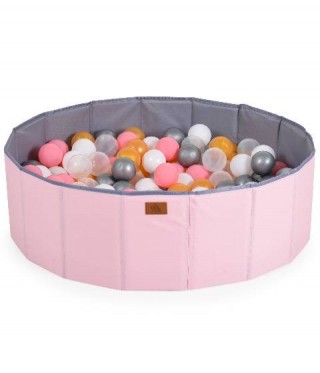 Сгъваем детски басейн с 90 цветни топки MONI TOYS Melo розов