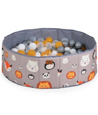 Сгъваем детски басейн с 90 цветни топки MONI TOYS Melo animals