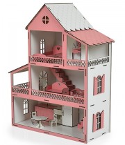 Дървена къща за кукли Moni Toys Lilly